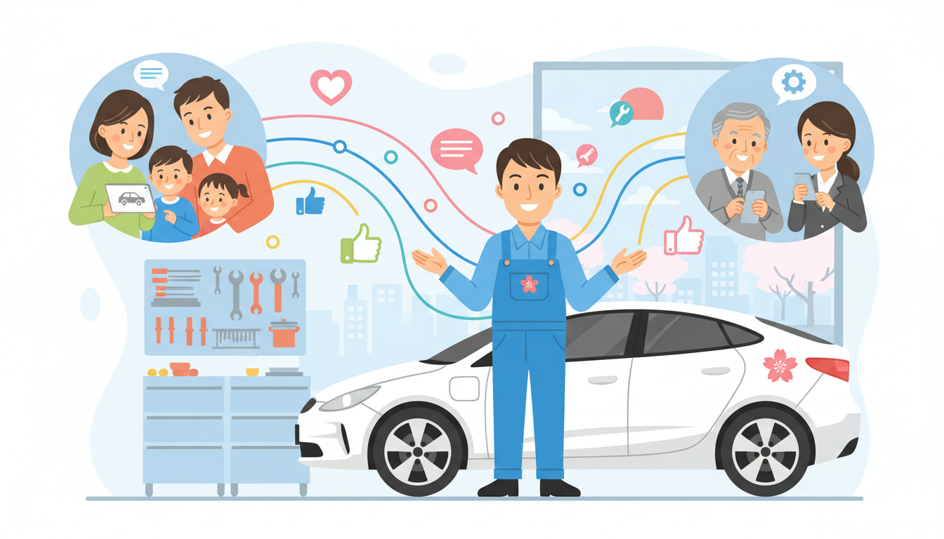 親しみやすい 車屋 SNS集客 - 1